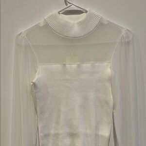 Elegant Sheer White Women's Top